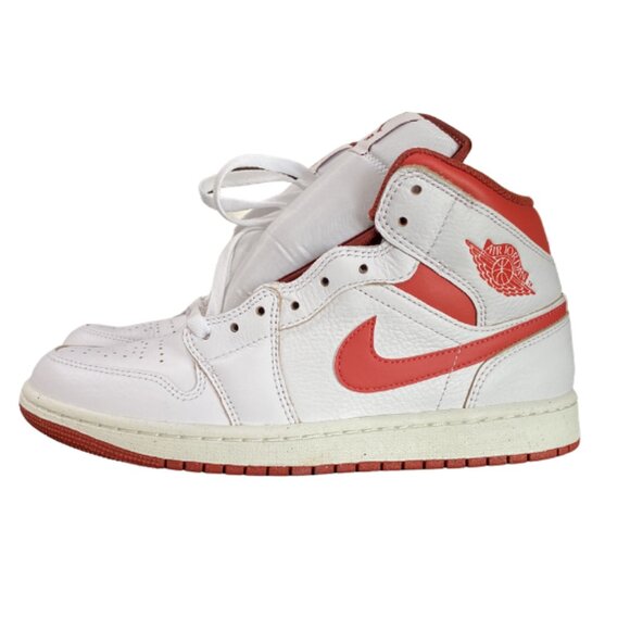 Nike Air Jordan 1 Mid SE Shoes White Lobster Dune Red FJ3458-160 Men\'s Sz 8 NEW main image 6